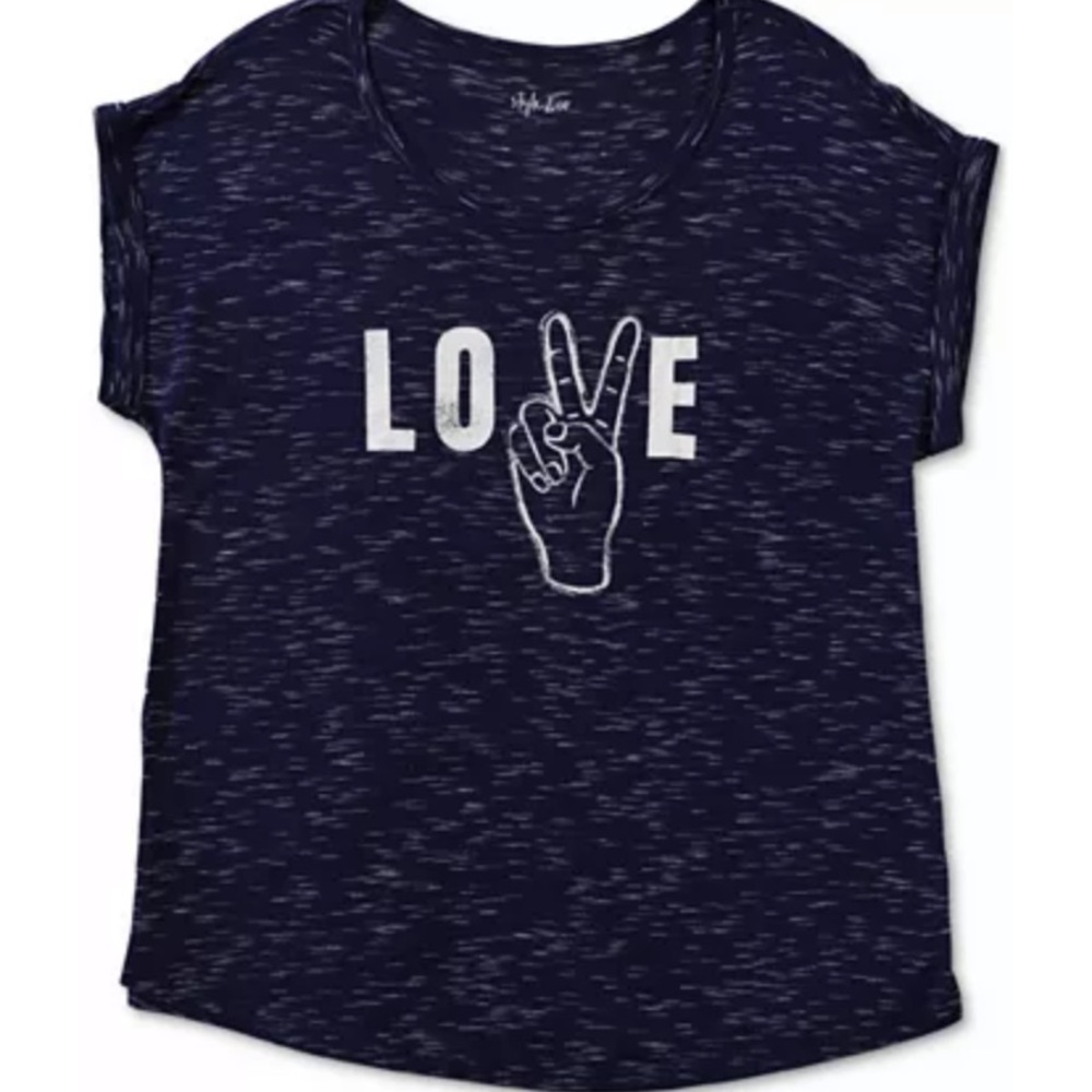 1 LEFT - NEW graphic boho hippie peace sign /love top - Picture 1 of 7
